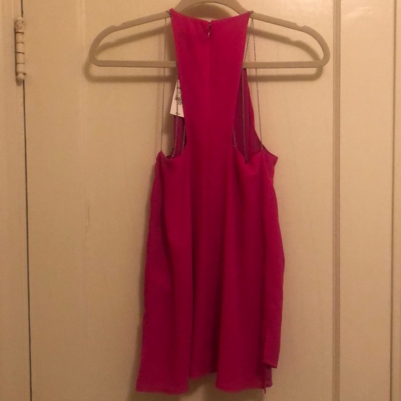 NWT EXPRESS Pink Top with Silver Chain Straps - Picture 2 of 4